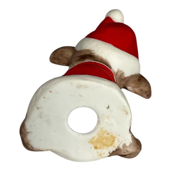 Vintage Ceramic Christmas Mouse Figurine – Santa Suit – 3.5” Tall – Holiday Deco - Picture 3 of 3